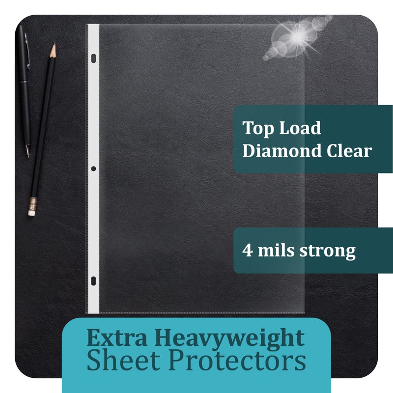 GOLD SEAL 100 Count Diamond Clear Extra Heavyweight Sheet Protectors, 4 mils Strong,8.5 x 11, Top Load, 100 Pack - Image 2